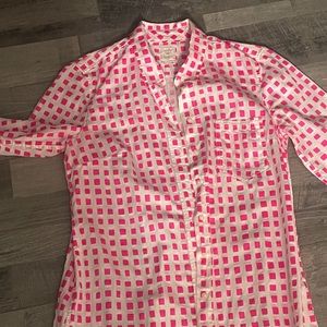 small button up dress shirt. Pink and white checkered